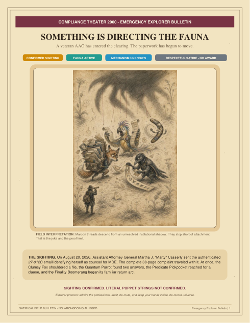Cover of Something Is Directing the Fauna - Original Casserly Bulletin